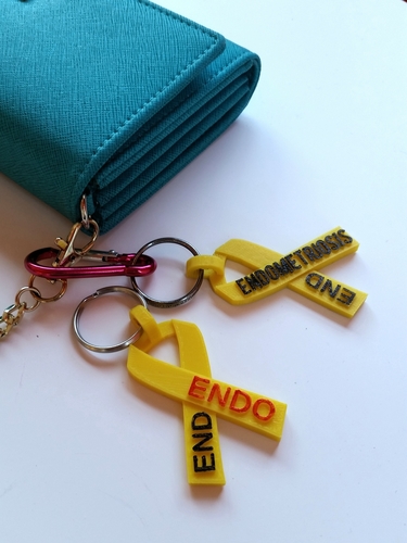 End Endometriosis Awareness Ribbon 3D Print 69048