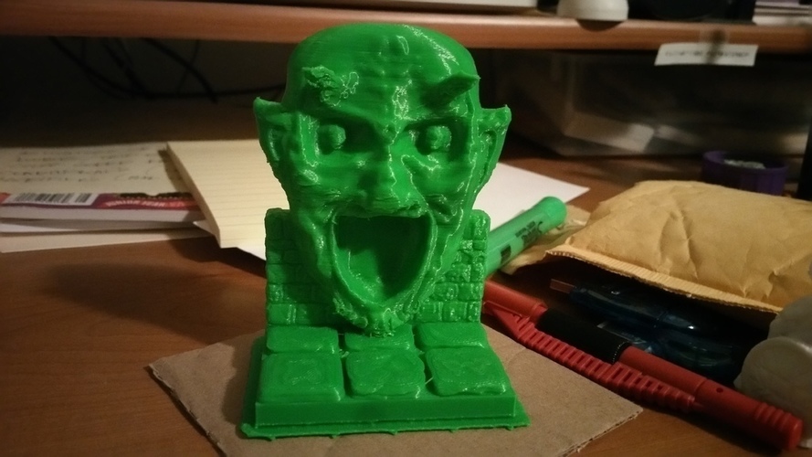 Green Devil Face Wall Section 3D Print 69130