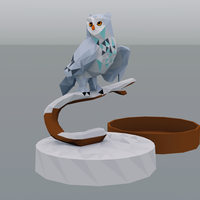 Winter Owl - Low Poly Sculpture Box - Thumbnail 4
