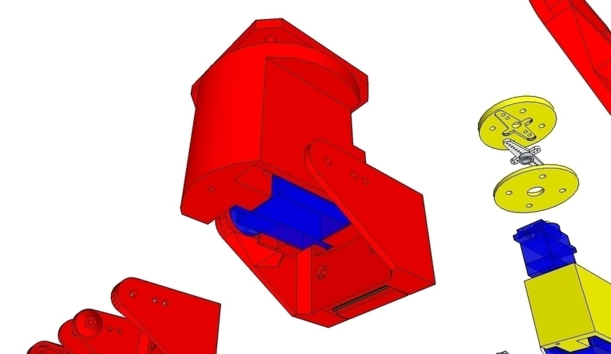 Super Ultra Compact Pan/Tilt Camera Mount - V1 Upgrade 3D Print 70442