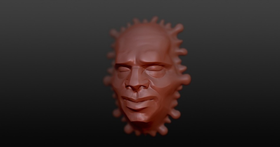 Hardened Melt Face 3D Print 70613