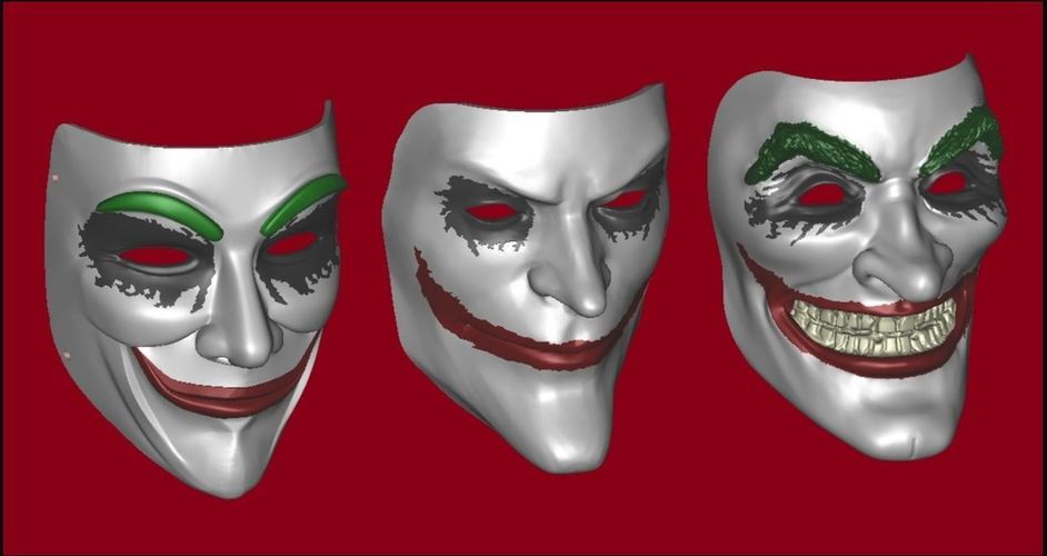 3D Printed Joker Mask Collection by | Pinshape