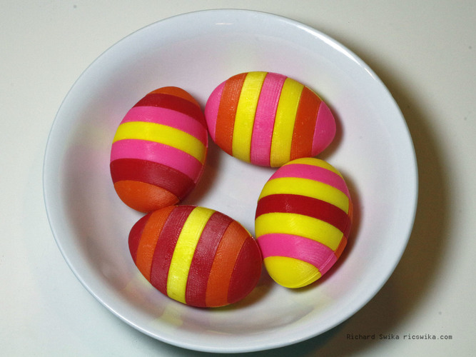 Easter Egg with Seven Stripes 3D Print 70924