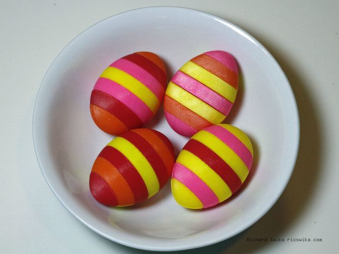 Easter Egg with Seven Stripes 3D Print 70925