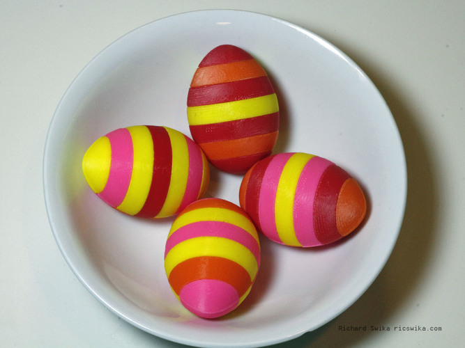 Easter Egg with Seven Stripes 3D Print 70926