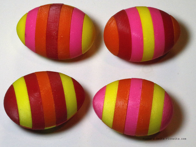 Easter Egg with Seven Stripes 3D Print 70927