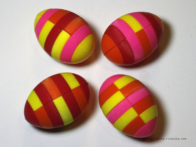 Easter Egg with Seven Stripes 3D Print 70928