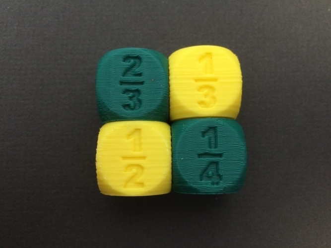 Fraction Dice 3D Print 71327