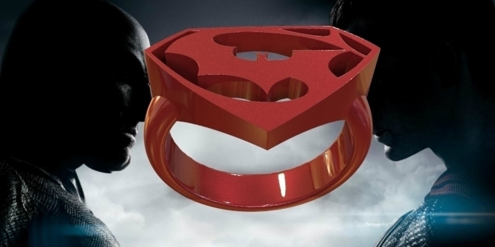 batman vs superman ring 3D Print 71421