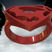 Small batman vs superman ring 3D Printing 71421