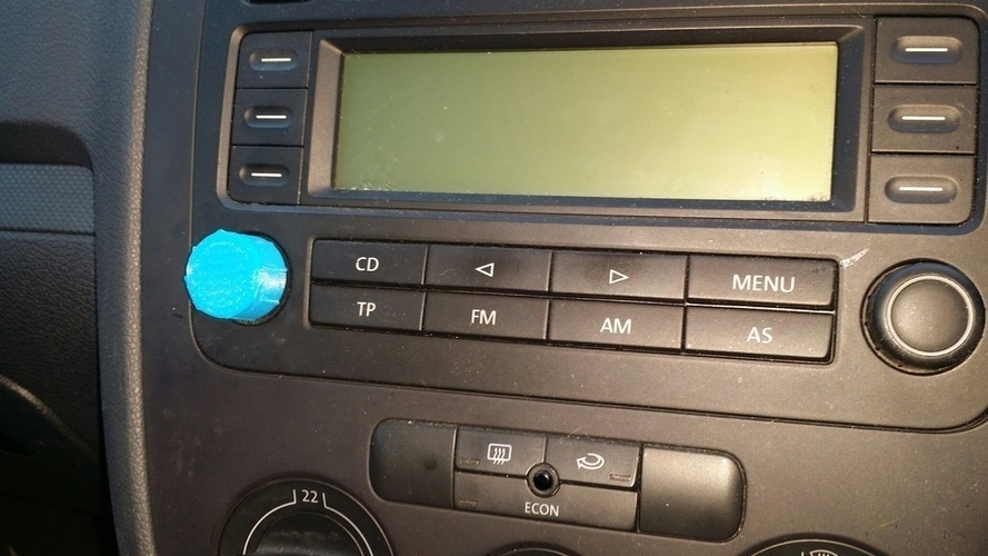 VW Golf Car Stereo Button 3D Print 71591