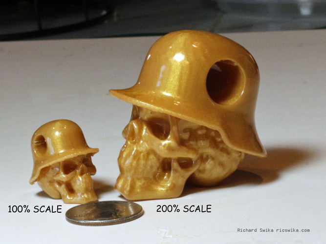 Hole in Head Army Skull Pendant 3D Print 71625
