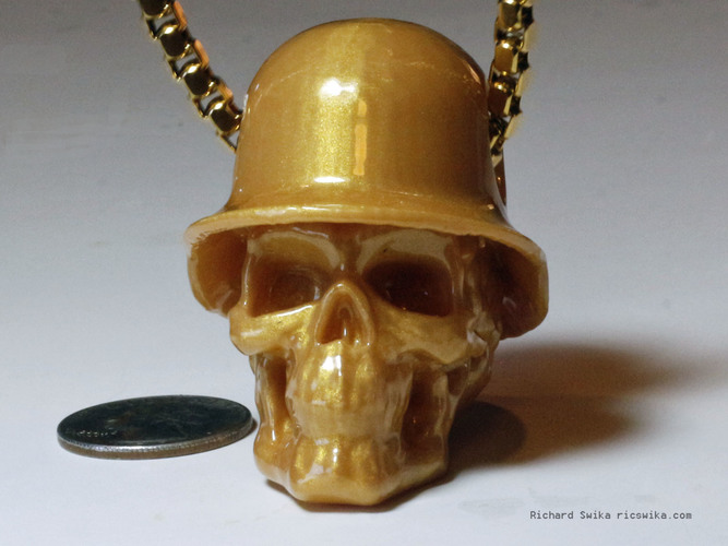Hole in Head Army Skull Pendant 3D Print 71626