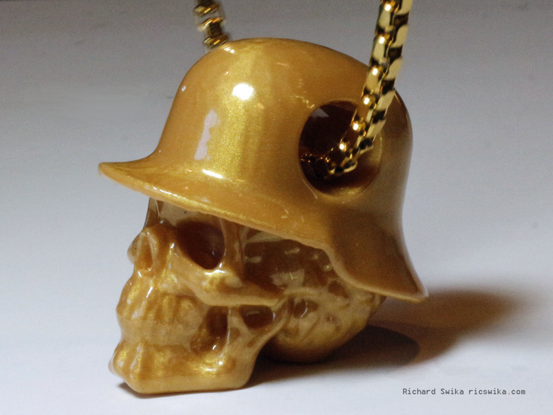 Hole in Head Army Skull Pendant