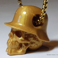 Small Hole in Head Army Skull Pendant 3D Printing 71627