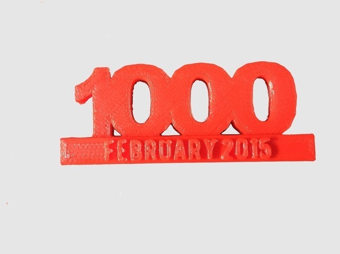 1000 Subscribers on YouTube 3D Print 71679