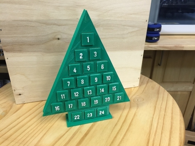3D Printed Advent Christmas Tree Calendar by chuck hellebuyck Pinshape