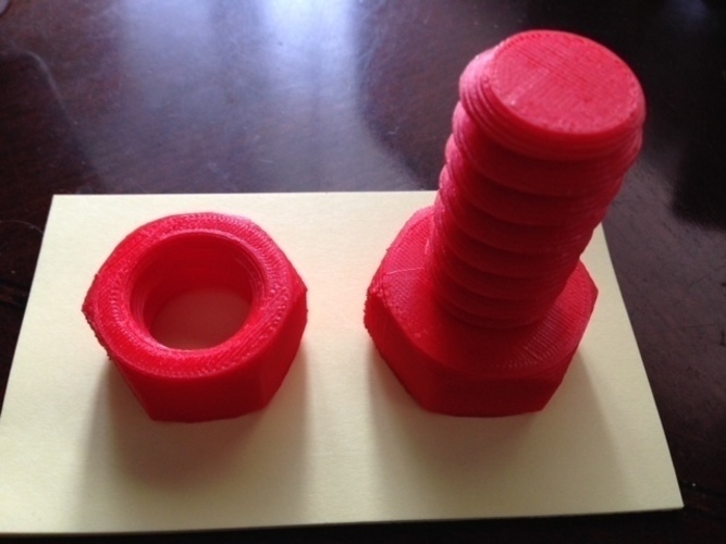 3D Printed Large Bolt And Nut By Chuck hellebuyck Pinshape