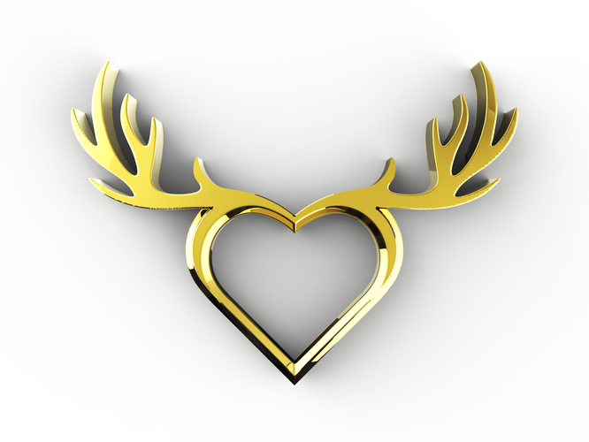 Deer Heart Necklace 3D Print 71977