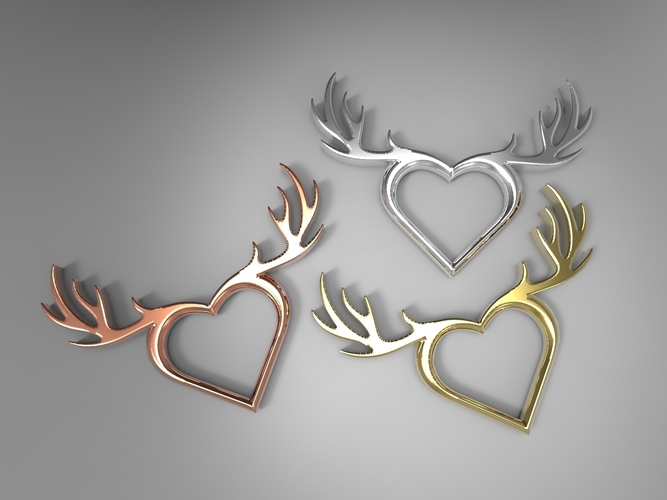 Deer Heart Necklace 3D Print 71978
