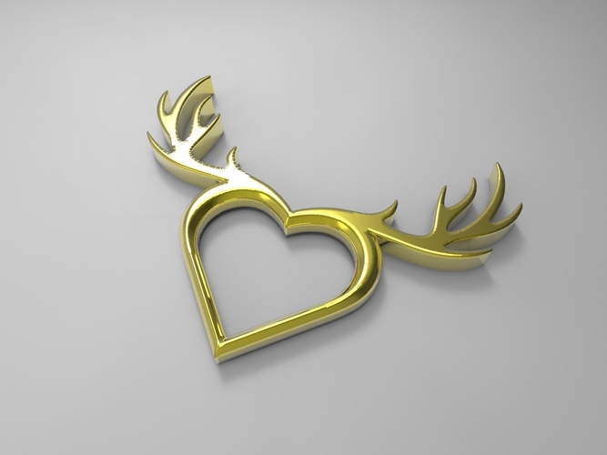Deer Heart Necklace 3D Print 71980