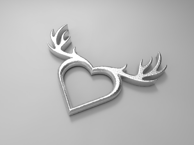 Deer Heart Necklace 3D Print 71981