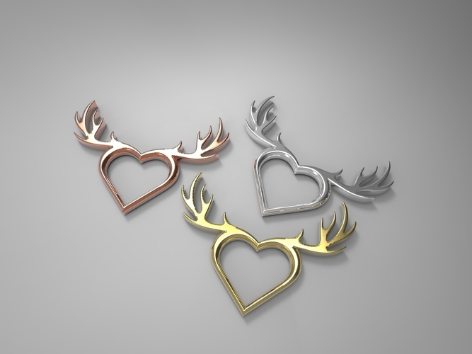 Deer Heart Necklace 3D Print 71982