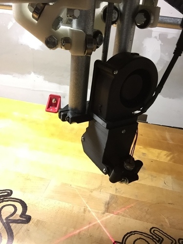 MPCNC Laser Mount with single X Target and Fan For Universal Mou 3D Print 72056