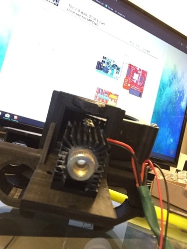 MPCNC Laser Mount with single X Target and Fan For Universal Mou 3D Print 72058