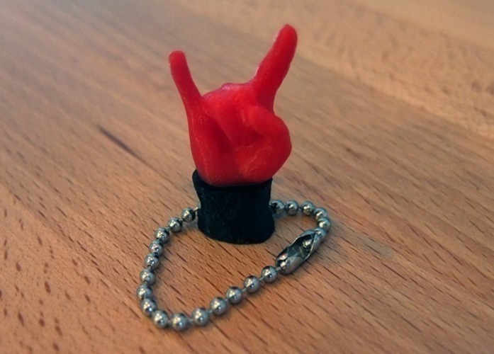 Sign of the Horns Keychain 3D Print 72074