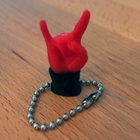 Small Sign of the Horns Keychain 3D Printing 72074