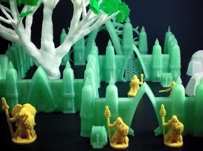 Modular Elvish Walls (18mm scale) 3D Print 72149