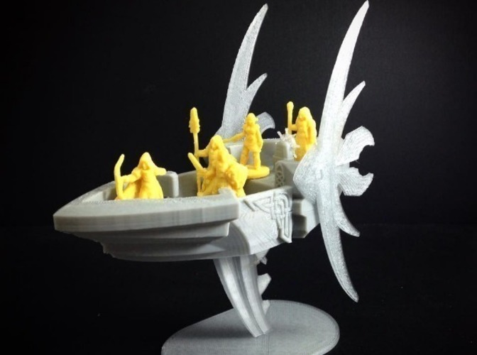 Elvish Aether Ship (18mm scale) 3D Print 72172