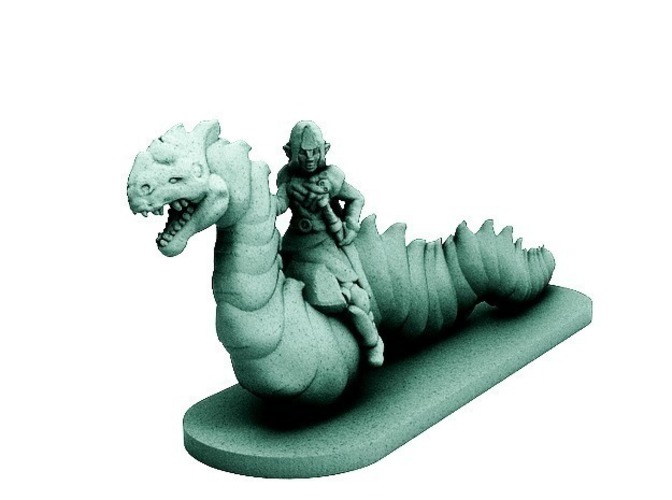 Wurm Rider (18mm scale) 3D Print 72203