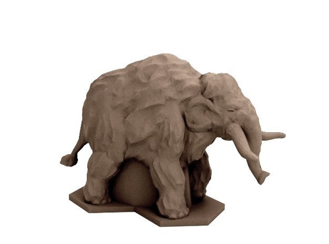 Woolly Mammoth (18mm Scale) 3D Print 72319