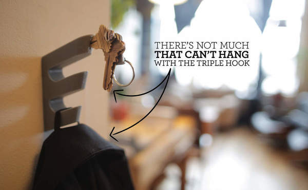 Triple Hook with Key Holder