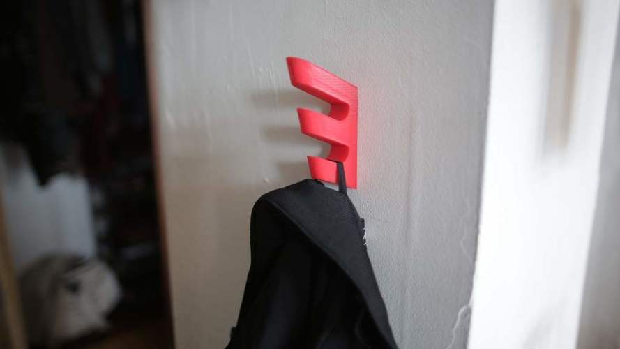 Triple Hook with Key Holder 3D Print 72510