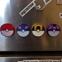 Poke Ball, Great Ball, Ultra Ball, and Master Ball Magnets (Poke - Thumbnail 4