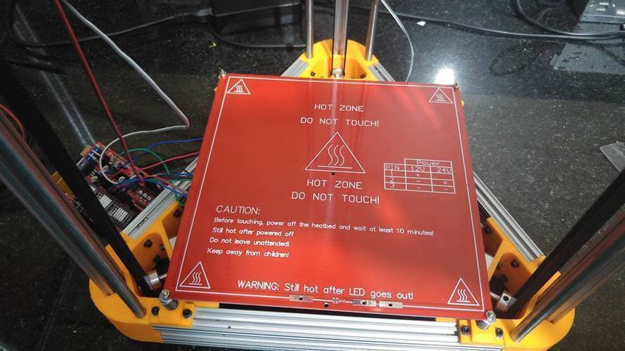 Kossel Mini 15x15 8mm  - Bed MK2 200x200 Adaptation 3D Print 73514