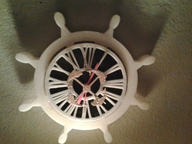 Ships Wheel Clock 3D Print 73529