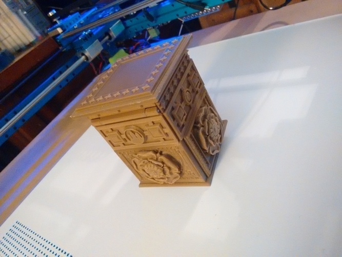 Tudor Rose Box hinge panel set 2mm hole for 1.75mm filament