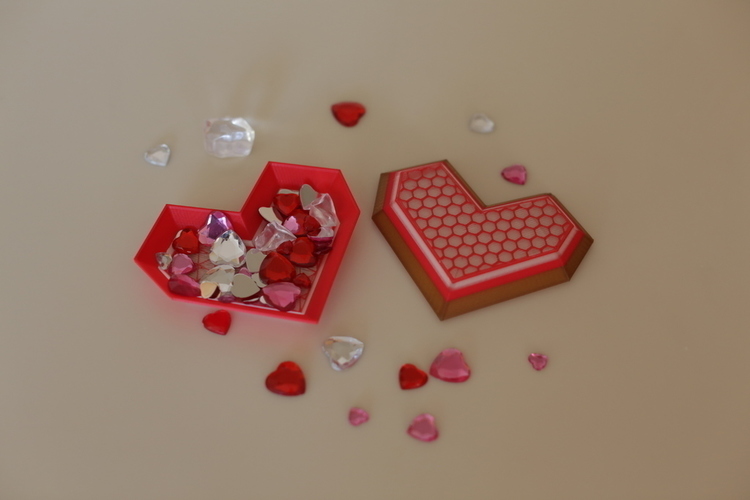 Lowpoly Heart Box 3D Print 74027