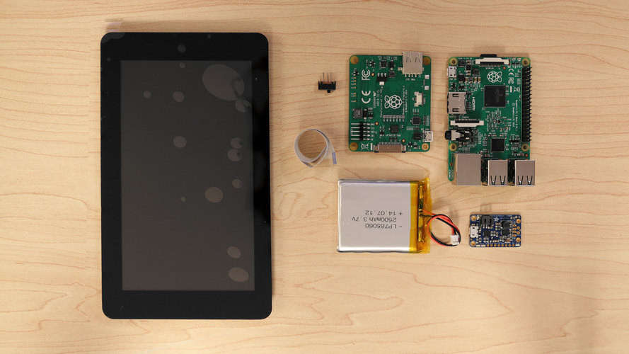 7in Portable Raspberry Pi Multi-Touch Tablet 3D Print 74115