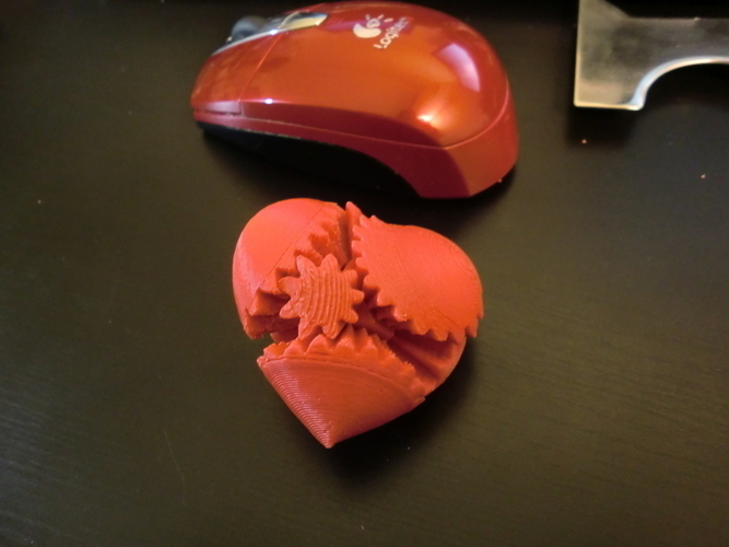 Screwless Heart Gears - Plated 3D Print 74442