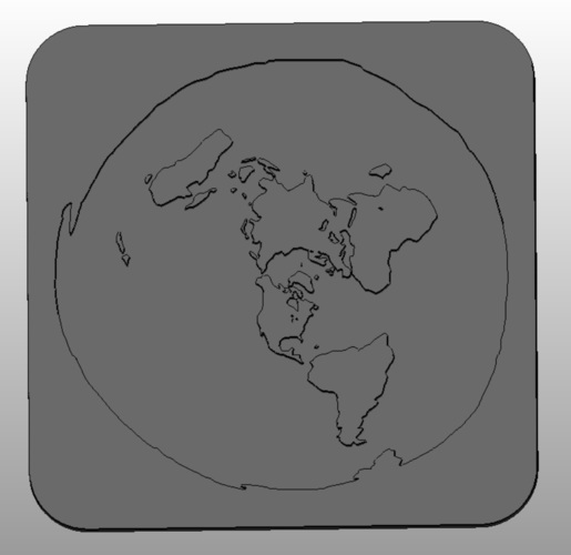Flat Earth Map 3D Print 74485