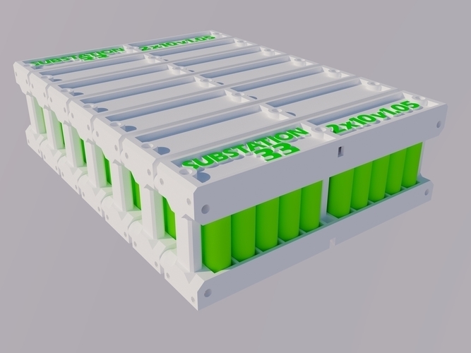 Solar PV or EV (Electric Vehicle) 18650 modular battery pack fro 3D Print 74899