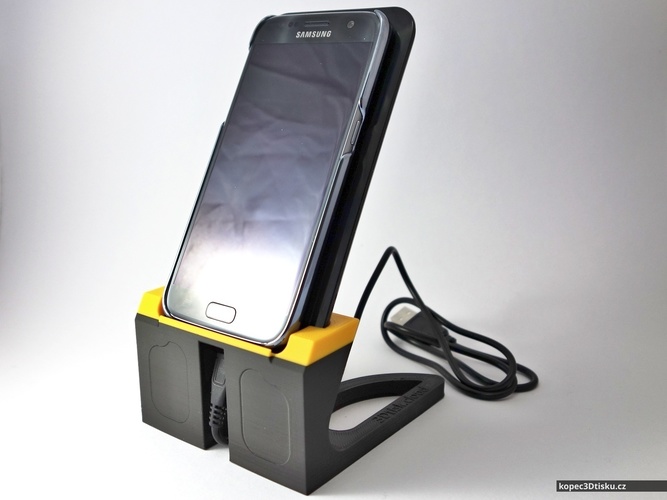 Tom's Samsung Galaxy S7 + Qi charger stand 3D Print 75103