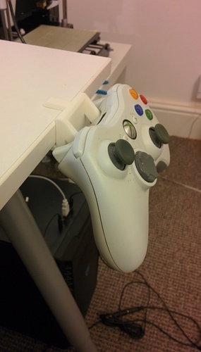 Xbox 360 game pad holder for Ikea desk (2 cm thickness)
