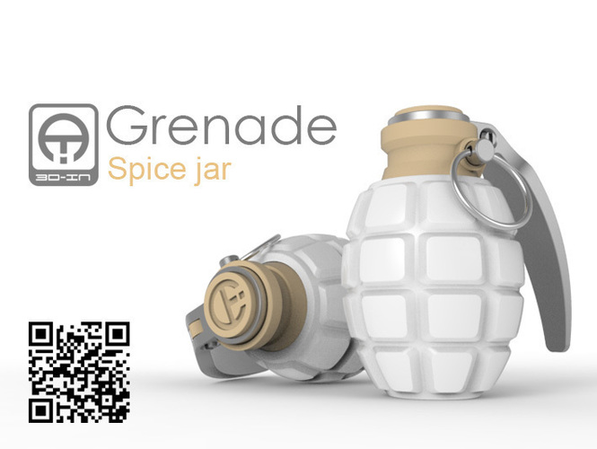 Grenade spice jar 3D Print 76496