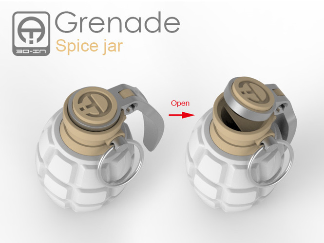 Grenade spice jar 3D Print 76497